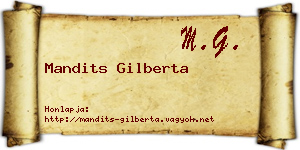 Mandits Gilberta névjegykártya
